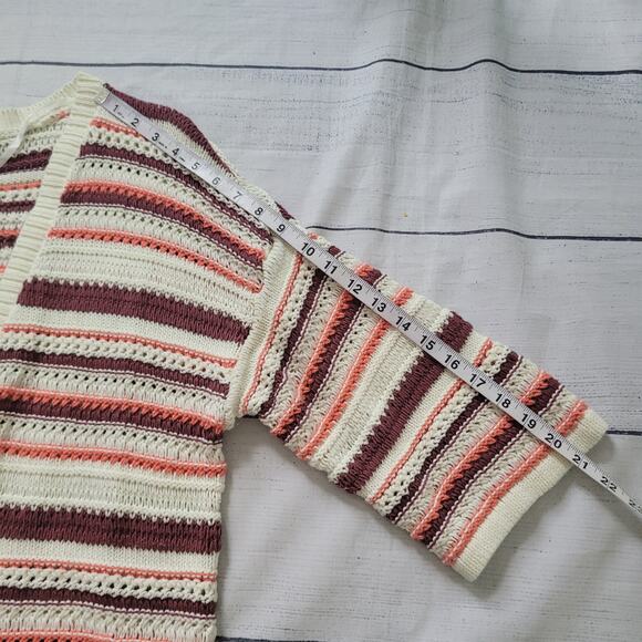 Torrid Size 2 Kimono Cardigan - Cotton Multi Stripes 3/4 Sleeve Drop Shoulder - Picture 7 of 10